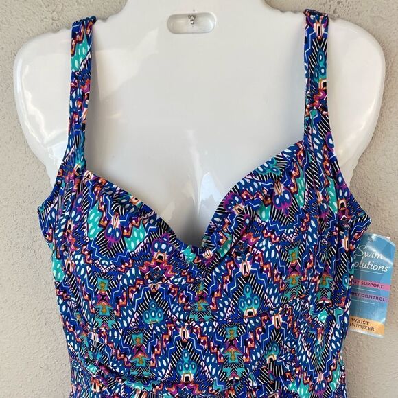 NWT Swim Solutions One Piece Swim Suit Size 14 or 16 - Picture 2 of 7